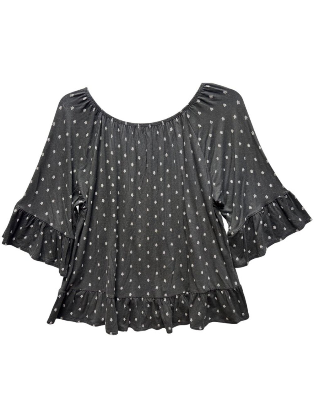 Style & Co Womens XL Black & White Off-The-Shoulder Knit Top Deep Black Combo - Picture 2 of 8
